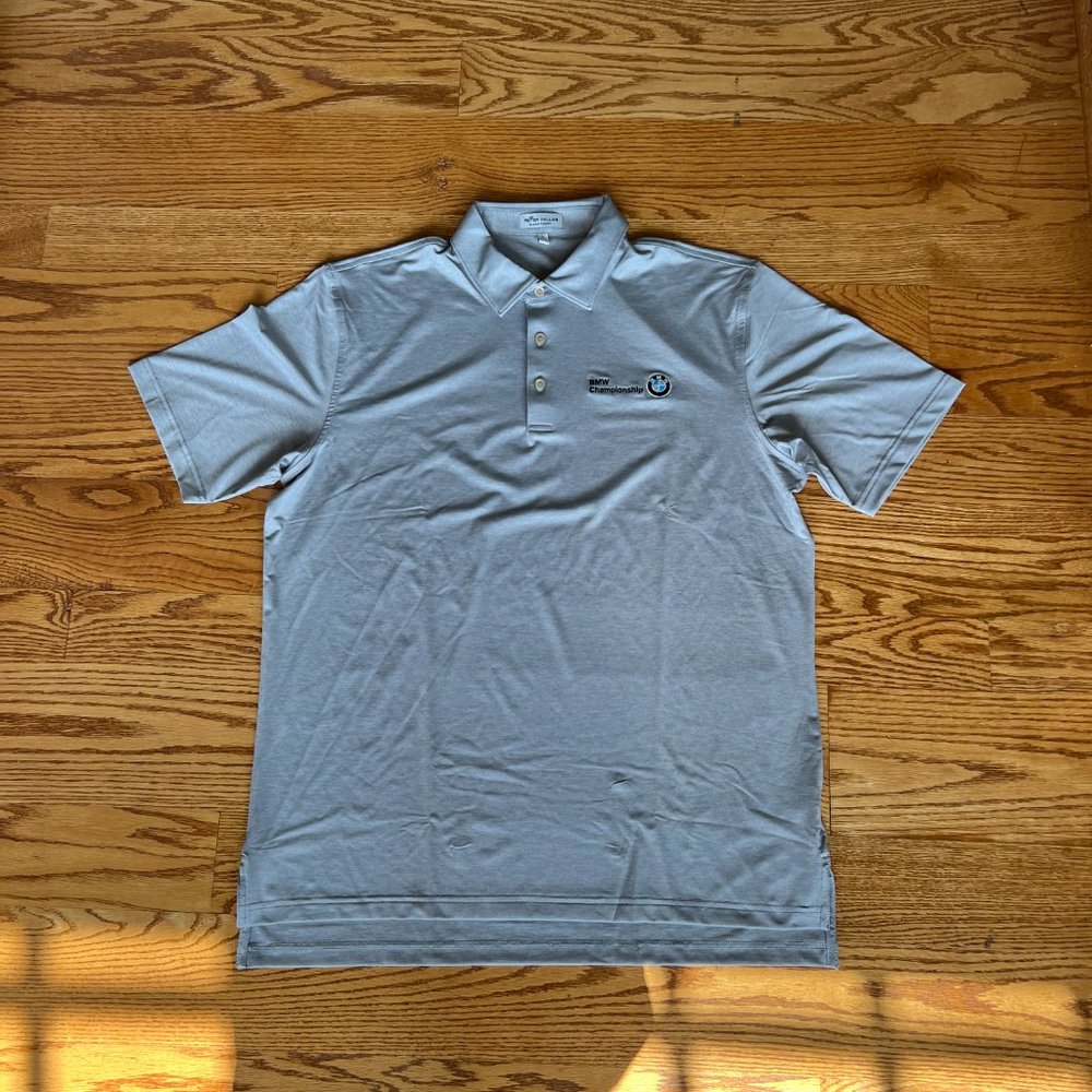 Peter Millar Gray Silver BMW Championship Golf Polo Short Sleeve Shirt NWT
